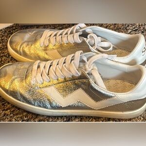 Stuart Weitzman Stylish Silver and white  Women's Sneakers